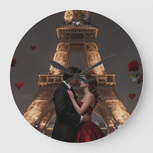 Parisian Valentines Day Grote Klok (Voorkant)