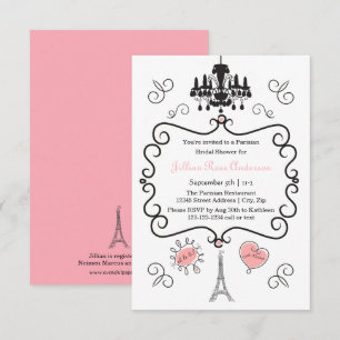 Parisien à thème - Invitation de douche nuptiale 3