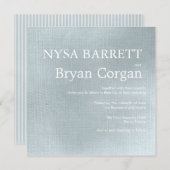 Parisien - bleu ciel rayé faire-part de mariage (Devant / Derrière)