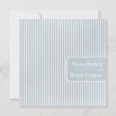 Parisien - bleu ciel rayé faire-part de mariage (Dos)