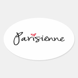 Parisienne, Parisiaans meisje Ovale Sticker