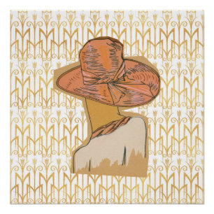 Parisienne Pink en Gold Art Deco Flapper Perfect Poster