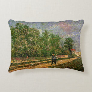 Parisweg met boer door Vincent van Gogh Accent Kussen