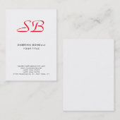 Park Avenue Monogram White Cute Visitekaartje (Voorkant / Achterkant)