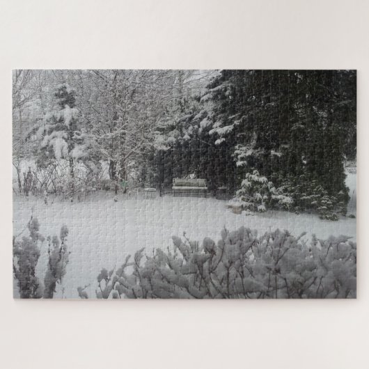 Park Bench in Fresh Snow Legpuzzel (Horizontaal)