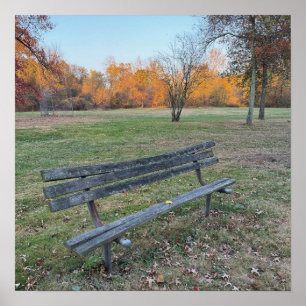 Park Bench in het Poster van het najaar