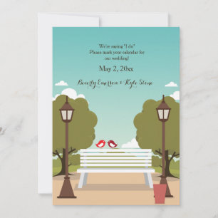 Park Bench Save the Date Notice Kaart