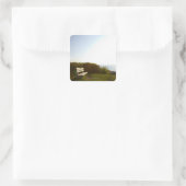 Park Bench Vierkante Sticker (Tas)