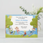 Park Birthday Party Invitation Kaart (Staand voorkant)