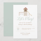 Park Birthday Party Playground Kaart (Voorkant / Achterkant)