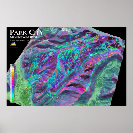 Park City 3dSkiMaps Poster (Voorkant)