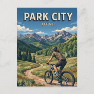 Park City mountainbiken reiziger Utah Briefkaart