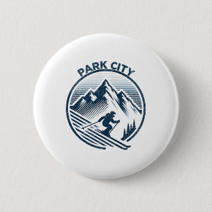 Park City Ski Resort Winterskiën Utah Ronde Button 5,7 Cm