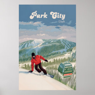 Park City Snowboarden Reisposter Poster