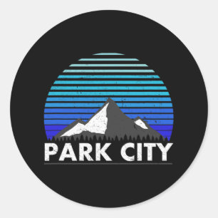 Park City Utah Bluebird Day Rocky Mountain Powder  Ronde Sticker