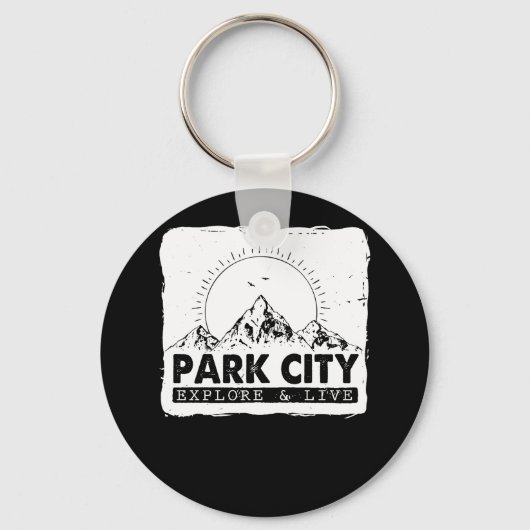 Park City Utah Exken en live verdringing Sleutelhanger (Voorkant)