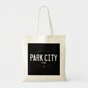 Park City Utah Grafisch Onderdruk Ski Pull Tote Bag