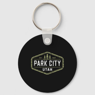 Park City Utah Mountain Skiën Snowboarden Ontwerp Sleutelhanger