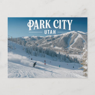 Park City Utah Pret Skiën Besneeuwde Bergen Briefkaart