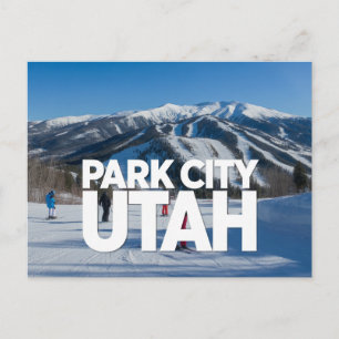 Park City Utah Pretentieloze Vintage Besneeuwde Be Briefkaart