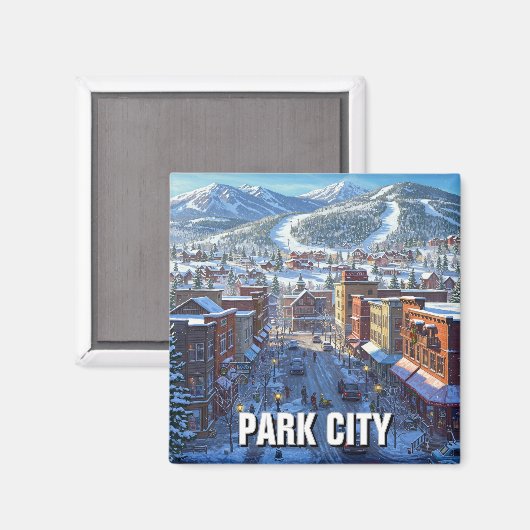 Park City Utah Reizen Magneet (Voorkant / Achterkant)