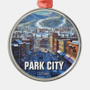 Park City Utah Reizen Metalen Ornament