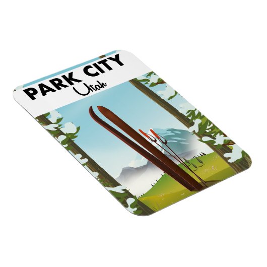 Park City Utah Ski poster Magneet (Rechterzijde)