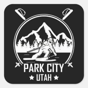 Park City Utah skiën Vierkante Sticker