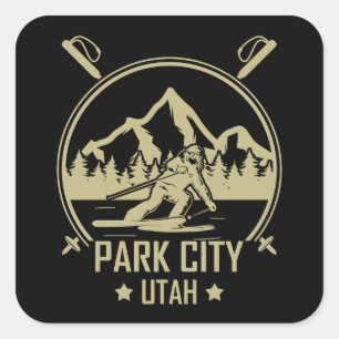 Park City Utah skiën Vierkante Sticker