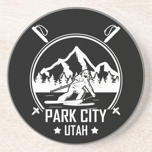 Park City Utah skiën Zandsteen Onderzetter (Voorkant)