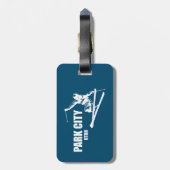 Park City Utah Skier Bagagelabel (Achterkant verticaal)