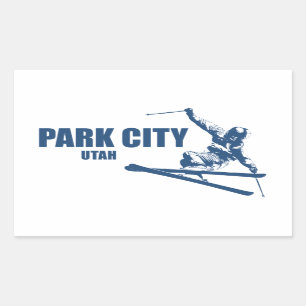 Park City Utah Skier Rechthoekige Sticker