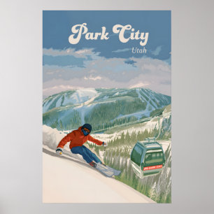 Park City Utah Skigebied Reisposter Poster
