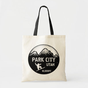 Park City Utah, snowboard art sac noir réutilisab