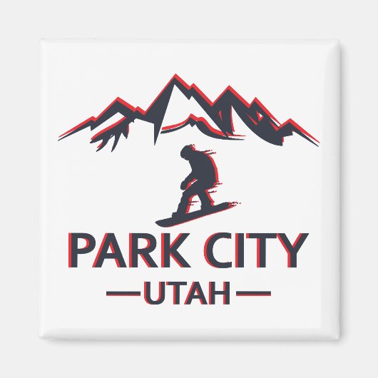 Park city Utah snowboarden Magneet (Voorkant)