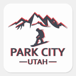 Park city Utah snowboarden Vierkante Sticker