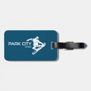 Park City Utah Snowboarder Bagagelabel