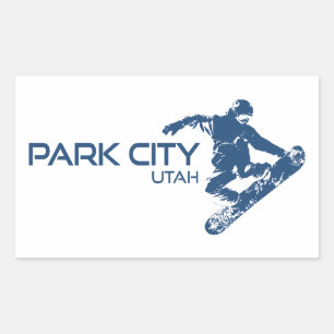 Park City Utah Snowboarder Rechthoekige Sticker