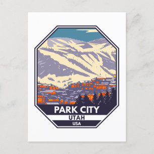 Park City Utah Winter Area Emblem Briefkaart