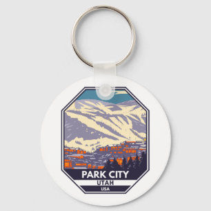 Park City Utah Winter Area Emblem Sleutelhanger