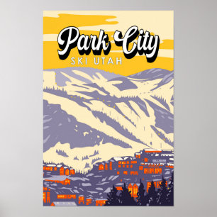 Park City Utah Wintergebied Vintage Poster