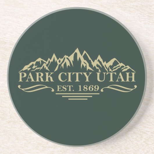 Park City Utah Zandsteen Onderzetter (Voorkant)