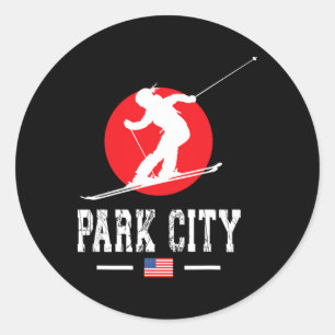 Park City Verenigde Staten Skigebied Rocky Mountai Ronde Sticker