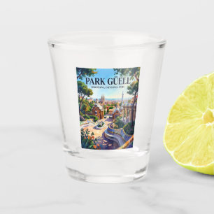 Park Güell, Barcelona, Catalonië, Spanje Spanje Shot Glas