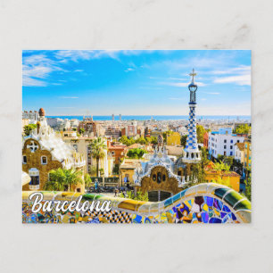 Park Guell, Barcelona, Spanje Briefkaart