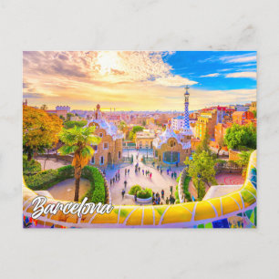 Park Guell, Barcelona, Spanje Briefkaart