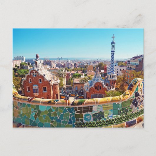 Park Guell, Barcelona - Spanje Briefkaart (Voorkant)