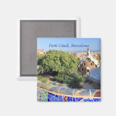 Park Güell Barcelona Travel Magnet (Recto/Verso)