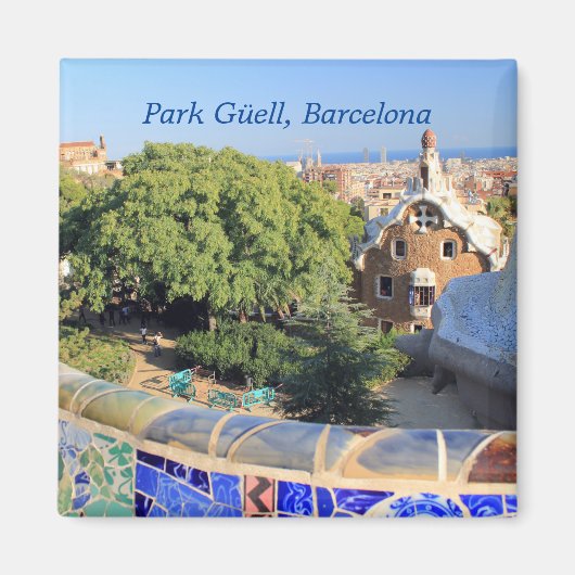 Park Güell Barcelona Travel Magnet Magneet (Voorkant)