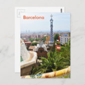 Park Guell in Barcelona, Spanje Briefkaart (Voorkant / Achterkant)